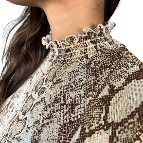 Mikey & Joey Snake Print Long Sleeve Smock Mini Dress M - Picture 5 of 7